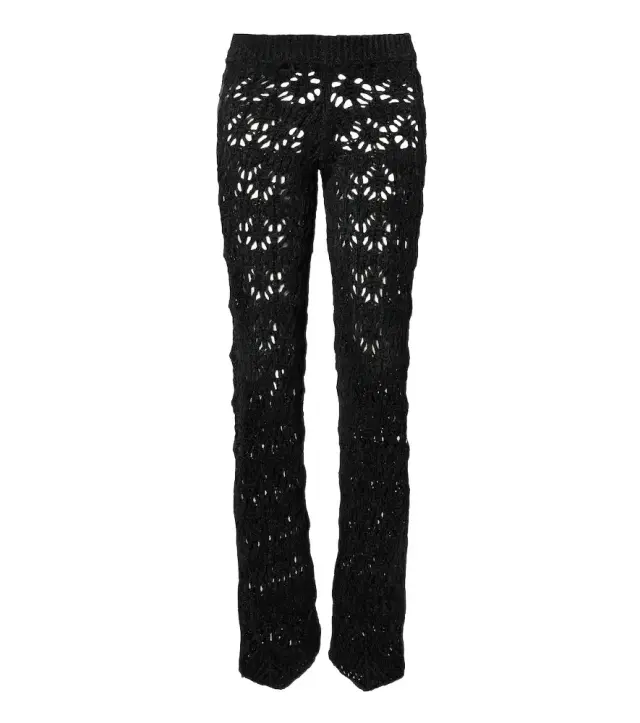 Alanui Time To Shine open-knit wide-leg pants