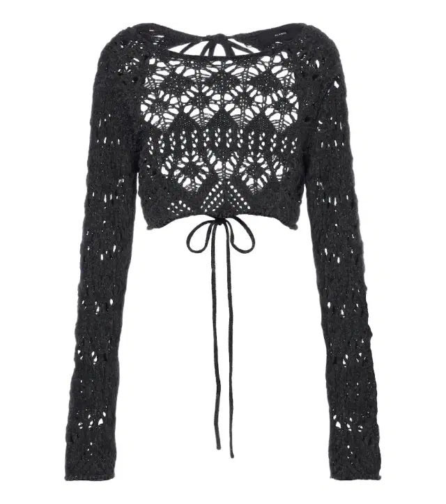 Alanui Time To Shine crochet open-back top
