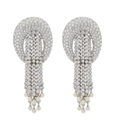 Valentino Garavani Crystal-embellished faux pearl clip-on earrings | Thumbnail 1 Valentino Garavani Crystal-embellished faux pearl clip-on earrings | Thumbnail 1