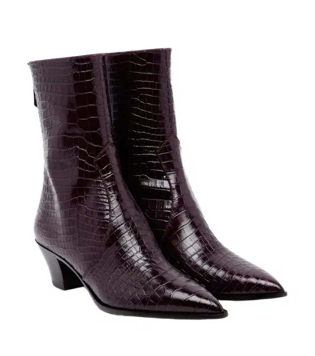 Aquazzura Brunswick croc-effect leather ankle boots