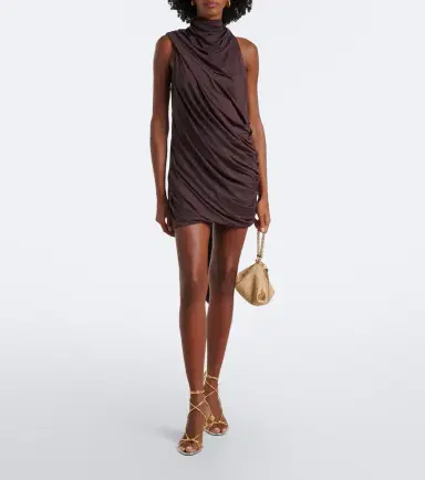 DE LA VALI Bashana draped scarf-detail mini dress | Thumbnail 2