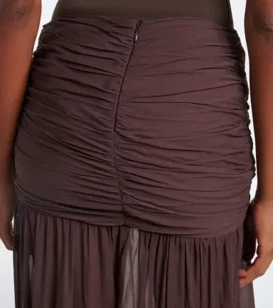 DE LA VALI Amaya gathered chiffon maxi skirt | Thumbnail 6