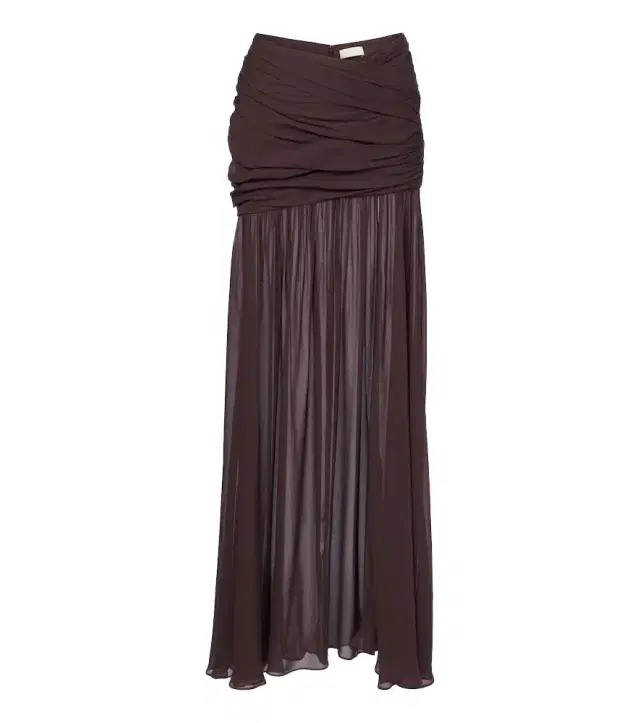DE LA VALI Amaya gathered chiffon maxi skirt