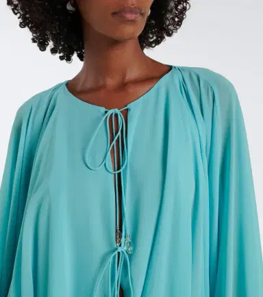DE LA VALI Eulalia gathered chiffon minidress | Thumbnail 3