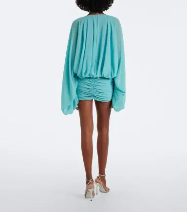 DE LA VALI Eulalia gathered chiffon minidress | Thumbnail 4