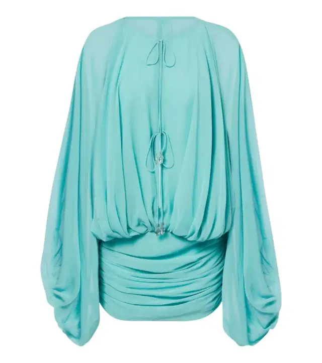 DE LA VALI Eulalia gathered chiffon minidress