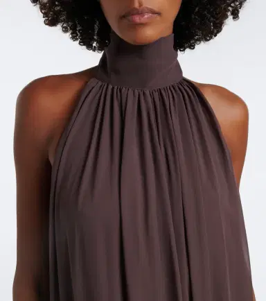 DE LA VALI Adela halterneck chiffon maxi dress | Thumbnail 2