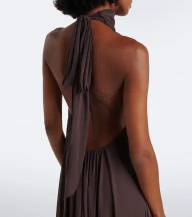 DE LA VALI Adela halterneck chiffon maxi dress | Thumbnail 6
