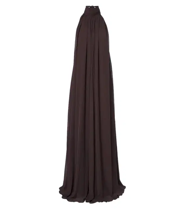 DE LA VALI Adela halterneck chiffon maxi dress