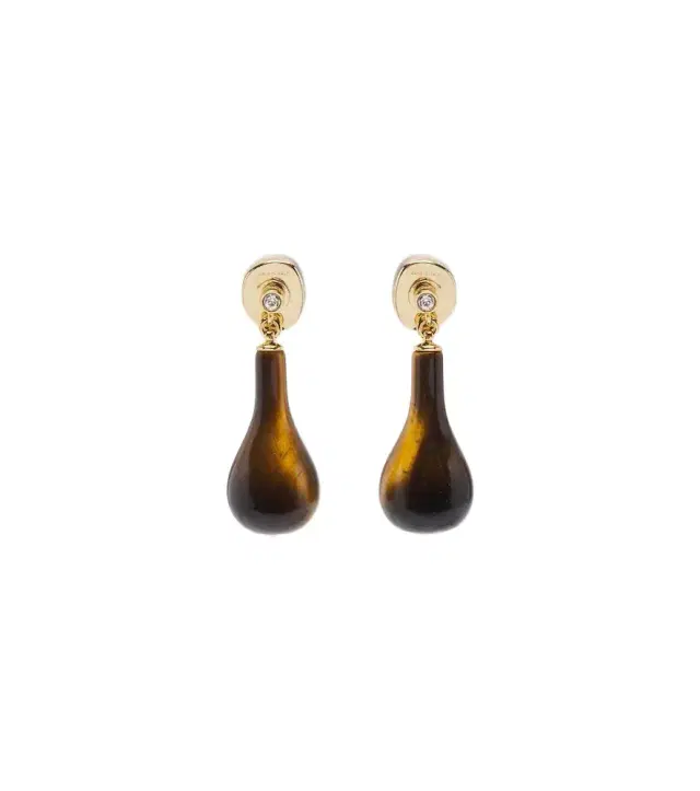TOTEME Tiger's Eye Swarovski-embellished drop earrings
