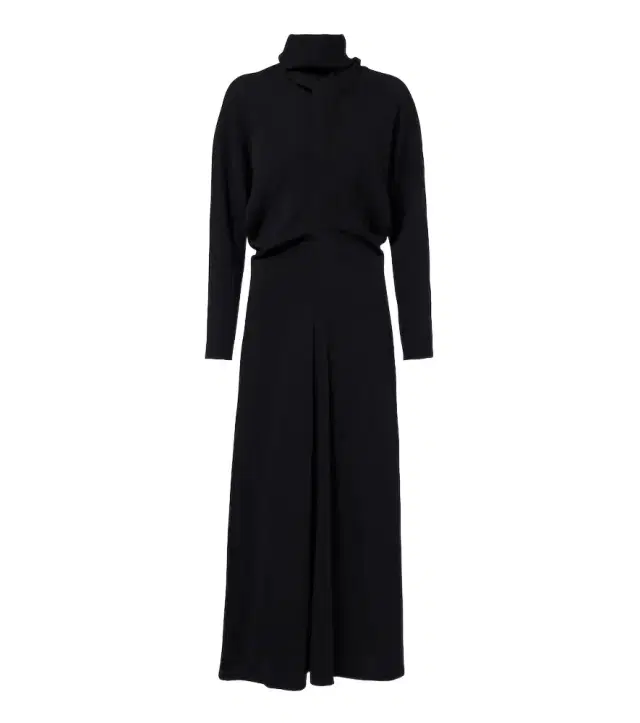 TOTEME Draped turtleneck cady midi dress
