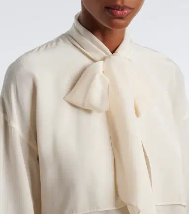 Veronica Beard Darlis tie-neck crêpe de chine blouse | Thumbnail 7