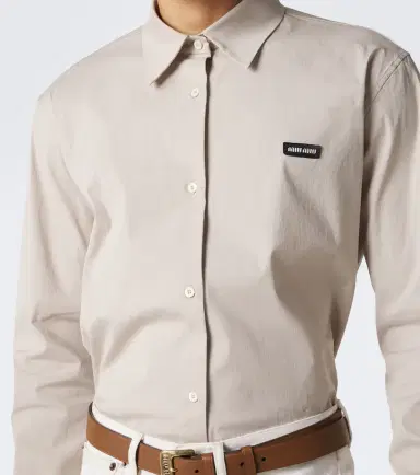 Miu Miu Cotton-blend poplin shirt | Thumbnail 5