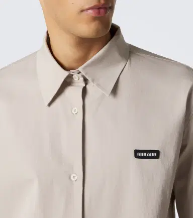 Miu Miu Cotton-blend poplin shirt | Thumbnail 6