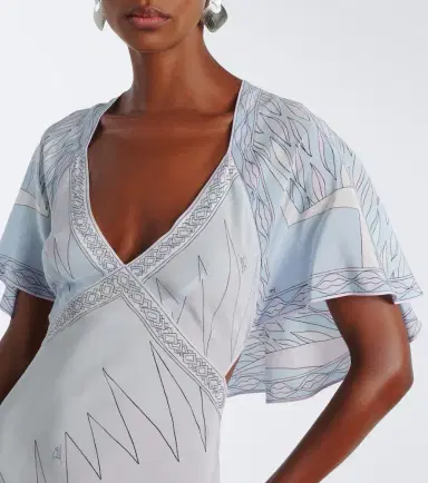 PUCCI Labirinto asymmetric silk crêpe de chine midi dress | Thumbnail 3 PUCCI Labirinto asymmetric silk crêpe de chine midi dress | Thumbnail 3