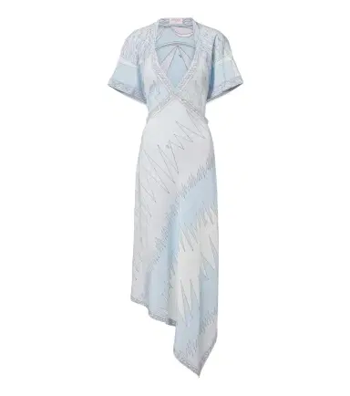 PUCCI Labirinto asymmetric silk crêpe de chine midi dress | Thumbnail 1 PUCCI Labirinto asymmetric silk crêpe de chine midi dress | Thumbnail 1