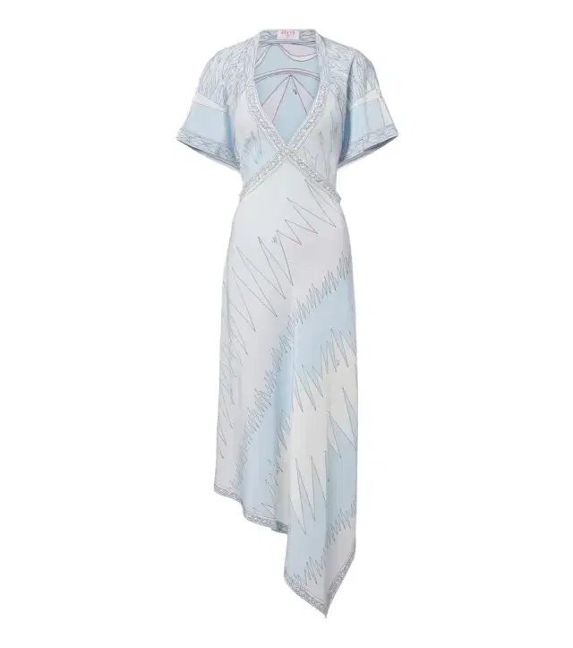 PUCCI Labirinto asymmetric silk crêpe de chine midi dress