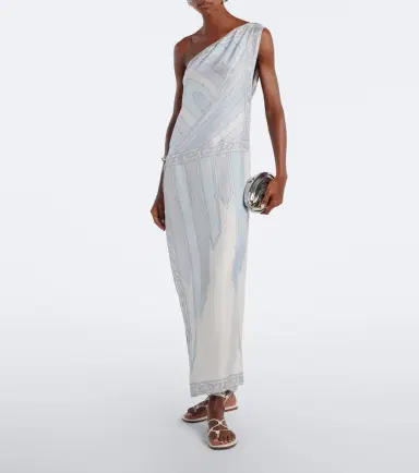 PUCCI Iride one-shoulder silk twill gown | Thumbnail 3