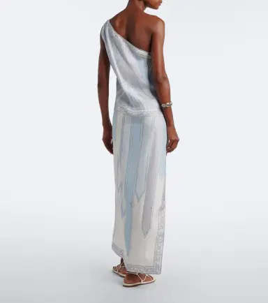 PUCCI Iride one-shoulder silk twill gown | Thumbnail 5