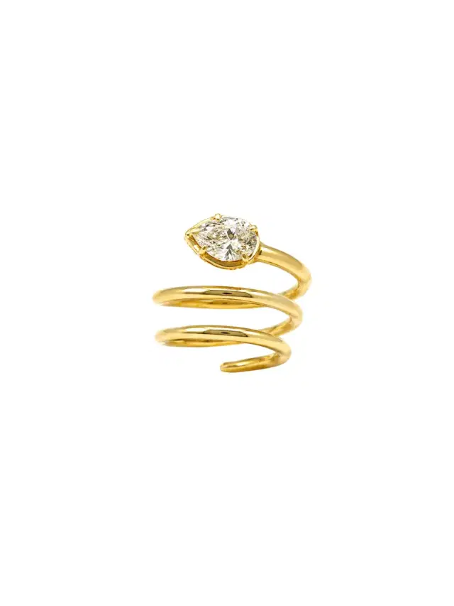 Wish Fine Jewelry 0.81ct Diamond 18K Gold Spiral Ring