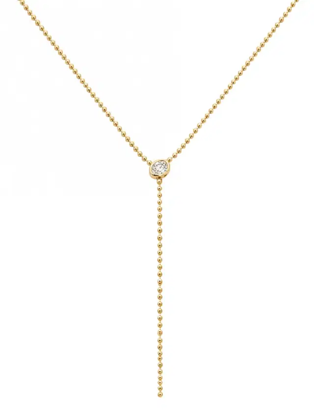 Wish Fine Jewelry 0.90ct Diamond 18K Gold Lariat Necklace