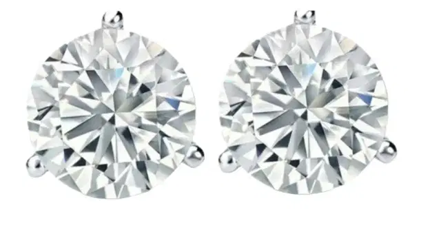Wish Fine Jewelry 10.03ct Diamond 18K Gold Round Stud Earrings