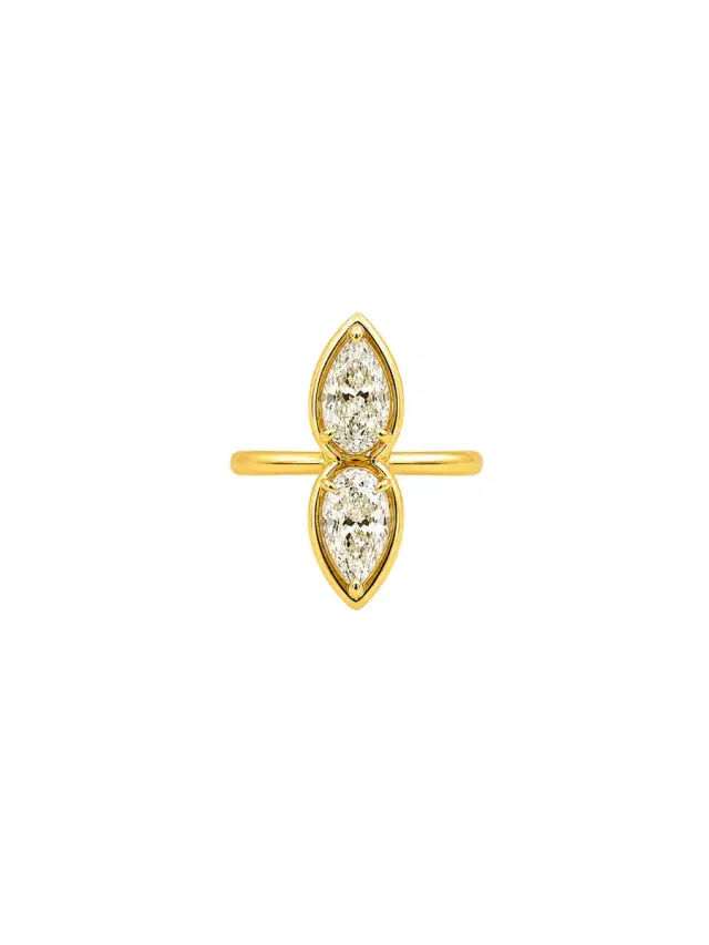 Wish Fine Jewelry 2.18ct Diamond 18K Gold Two Stones Ring