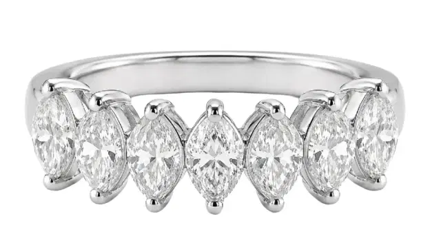 Wish Fine Jewelry 2.325ct Diamond 18K Gold Marquis Half Eternity Ring