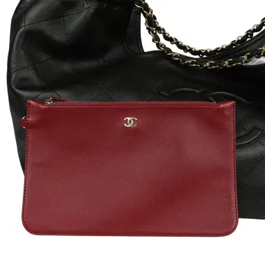 Chanel Chanel Maxi CC Cabas Hobo Bag Black Calfskin Gold Hardware | Thumbnail 7