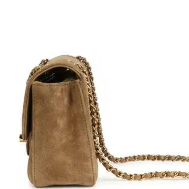 Chanel Chanel Mini "Souplissimo" Flap Bag Beige Suede Gold Hardware | Thumbnail 3 Chanel Chanel Mini "Souplissimo" Flap Bag Beige Suede Gold Hardware | Thumbnail 3