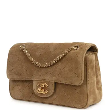 Chanel Chanel Mini "Souplissimo" Flap Bag Beige Suede Gold Hardware | Thumbnail 5 Chanel Chanel Mini "Souplissimo" Flap Bag Beige Suede Gold Hardware | Thumbnail 5