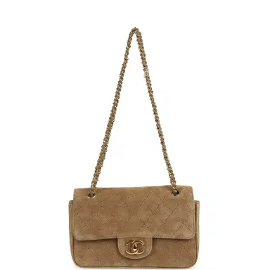 Chanel Chanel Mini "Souplissimo" Flap Bag Beige Suede Gold Hardware | Thumbnail 7 Chanel Chanel Mini "Souplissimo" Flap Bag Beige Suede Gold Hardware | Thumbnail 7