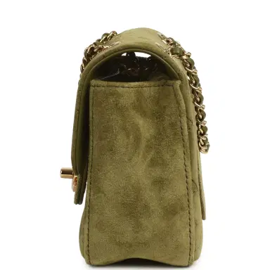 Chanel Chanel Mini "Souplissimo" Flap Bag Khaki Suede Gold Hardware | Thumbnail 3 Chanel Chanel Mini "Souplissimo" Flap Bag Khaki Suede Gold Hardware | Thumbnail 3