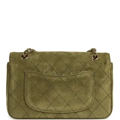 Chanel Chanel Mini "Souplissimo" Flap Bag Khaki Suede Gold Hardware | Thumbnail 4 Chanel Chanel Mini "Souplissimo" Flap Bag Khaki Suede Gold Hardware | Thumbnail 4