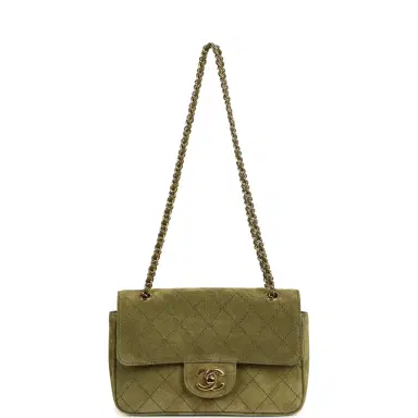 Chanel Chanel Mini "Souplissimo" Flap Bag Khaki Suede Gold Hardware | Thumbnail 7 Chanel Chanel Mini "Souplissimo" Flap Bag Khaki Suede Gold Hardware | Thumbnail 7