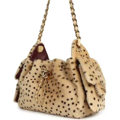 Chanel Chanel Mini 25 Hobo Bag "Cheetah Print" Calf Hair Gold Hardware | Thumbnail 5
