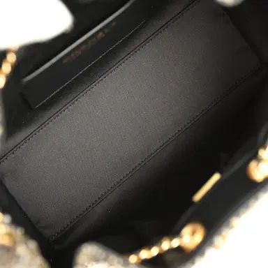 Chanel Chanel Mini 25 Hobo Bag Black, White, Gold Tweed Boucle Gold Hardware | Thumbnail 8 Chanel Chanel Mini 25 Hobo Bag Black, White, Gold Tweed Boucle Gold Hardware | Thumbnail 8