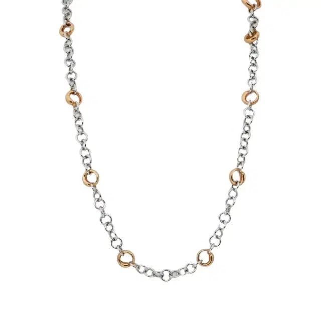 Crivelli Crivelli 18K White & Rose Gold 17.5'' Diamond Link Chain Necklace by The Solist