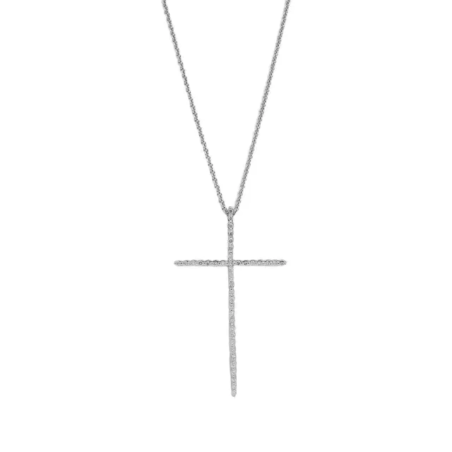 Crivelli Crivelli 18K White Gold Diamond Cross Pendant Necklace by The Solist