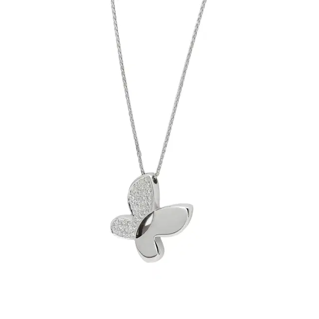 Crivelli Crivelli Butterfly 18K White Gold Diamond Pendant Necklace by The Solist