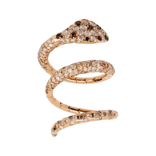 Crivelli Crivelli Ricciolo Snake 18K Yellow Gold & Stainless Steel Diamond Ring Sz. 6.25 by The Solist