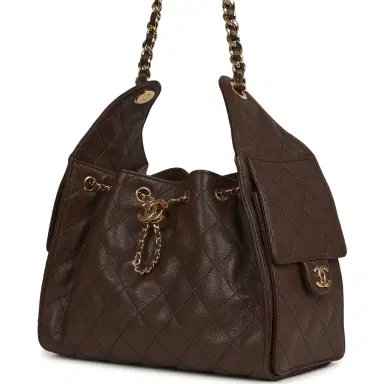 Chanel Chanel Small 25 Hobo Bag Dark Brown Caviar Gold Hardware | Thumbnail 5
