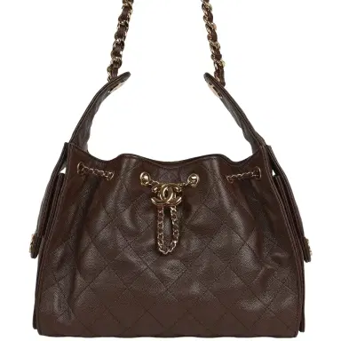 Chanel Chanel Small 25 Hobo Bag Dark Brown Caviar Gold Hardware | Thumbnail 1
