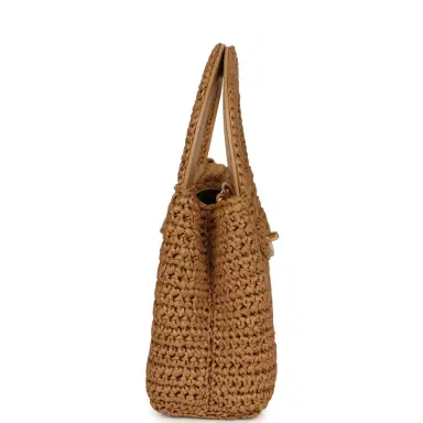 Chanel Chanel Small Kelly Shopper Dark Beige Raffia Brushed Gold Hardware | Thumbnail 3 Chanel Chanel Small Kelly Shopper Dark Beige Raffia Brushed Gold Hardware | Thumbnail 3