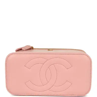 Chanel Chanel Small Top Handle Vanity Case Light Pink Croc Embossed Calfskin Gold Hardware | Thumbnail 6 Chanel Chanel Small Top Handle Vanity Case Light Pink Croc Embossed Calfskin Gold Hardware | Thumbnail 6
