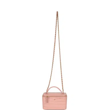 Chanel Chanel Small Top Handle Vanity Case Light Pink Croc Embossed Calfskin Gold Hardware | Thumbnail 7 Chanel Chanel Small Top Handle Vanity Case Light Pink Croc Embossed Calfskin Gold Hardware | Thumbnail 7