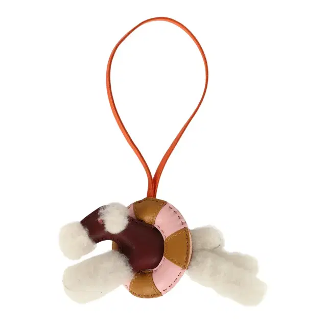 HERMÈS Hermes "A La Mer" Budy Charm Ecru, Rouge H, Feu, Sesame, Rose Sakura Merino Wool and Milo Lambskin