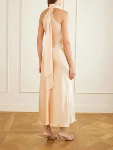 Galvan Pandora Satin Halterneck Midi Dress | Thumbnail 3 Galvan Pandora Satin Halterneck Midi Dress | Thumbnail 3