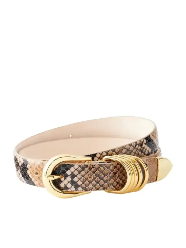 Déhanche Hollyhock Embellished Snake-effect Leather Belt
