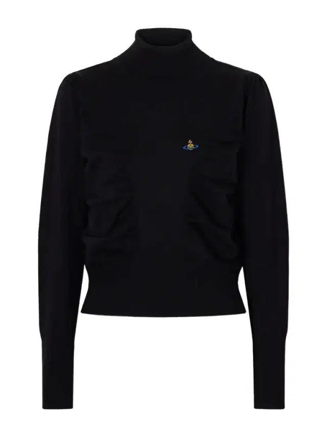 Vivienne Westwood Pamela Logo-embroidered Gathered Wool Turtleneck Sweater